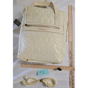 Bella Russo 14.4” Tote Back back Shoulder Bag With Dustbag Cream New With Tags